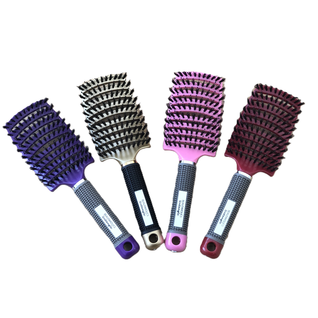 Four Beautaholics Untangle Hairbrushes on a white background